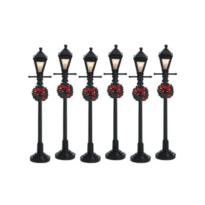 gas lantern street lamp set of 6 lemax 64499