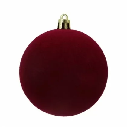 palle di natale in plastica e velluto d10 cm conf da 4 pezzi vari colori