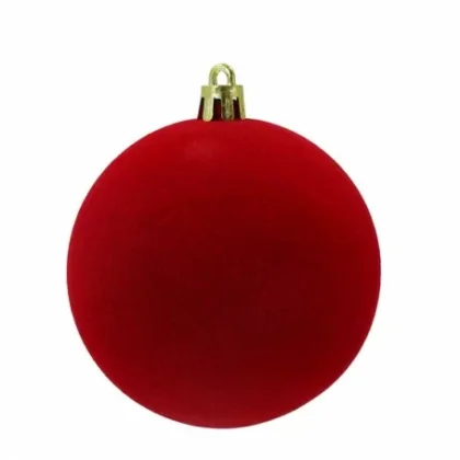 palle di natale in plastica velluto d10 cm conf da 4 pezzi vari colori 1