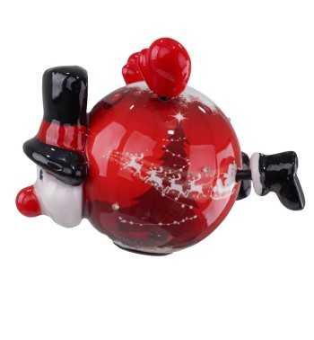 Pallina Pupazzo di Neve Natalizio con Led D.10 cm TJSTF274 1 pallina pupazzo di neve natalizio con led d10 cm