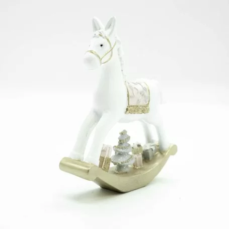 Cavallo a Dondolo Natalizio in Poliresina Bianco e Rosa Disponibile in due Misure VIBISTC0117 2 cavallo a dondolo natalizio in poliresina bianco e rosa disponibile in tre misure 12