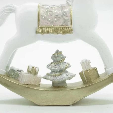 Cavallo a Dondolo Natalizio in Poliresina Bianco e Rosa Disponibile in due Misure VIBISTC0117 3 cavallo a dondolo natalizio in poliresina bianco e rosa disponibile in tre misure 13